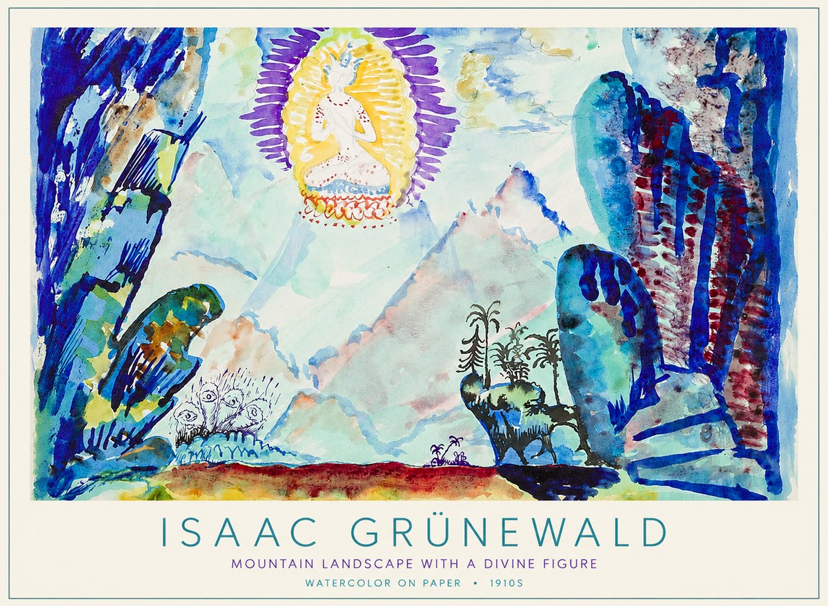 Isaac Grünewald Mountain Landscape with a Divine Figure No1 - Juliste