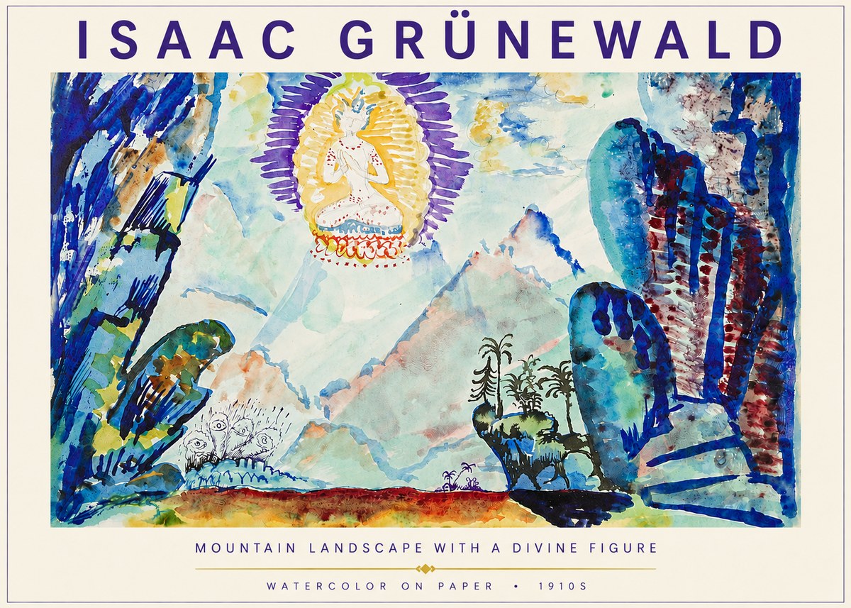Isaac Grünewald Mountain Landscape with a Divine Figure No3 - Juliste