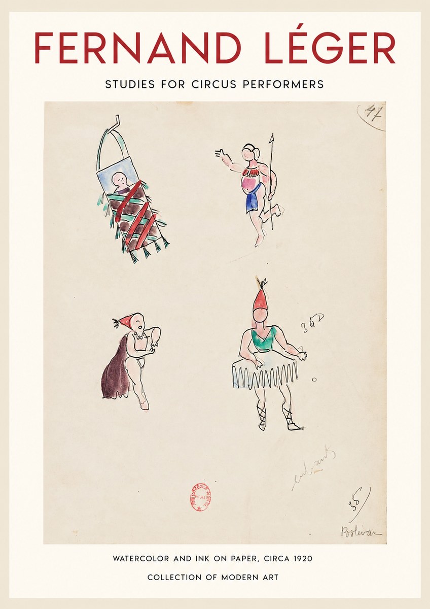 Fernand Léger Studies for Circus Performers No1 - Juliste