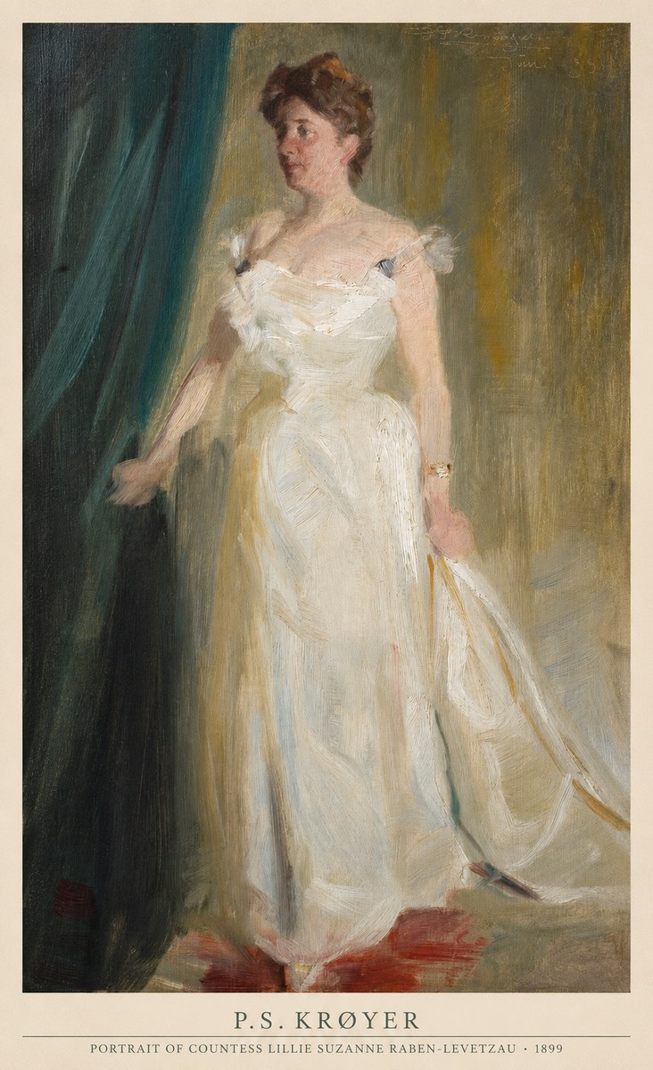 P.S. Krøyer Portrait of Countess Lillie Suzanne Raben-levetzau - 1899 No4 - Juliste