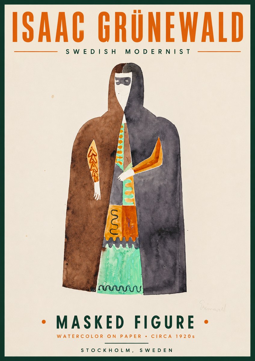 Isaac Grünewald Masked Figure No4 - Juliste
