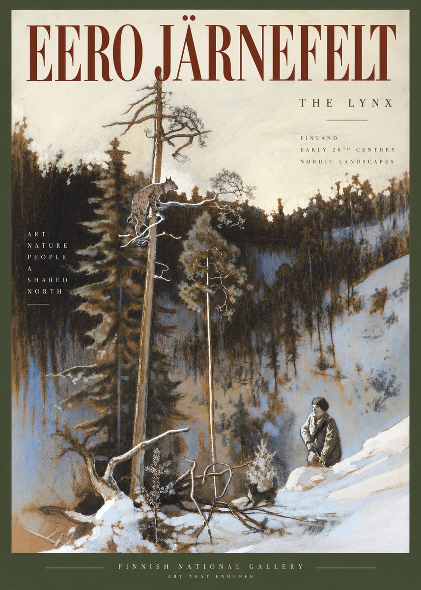 Eero Järnefelt A Lynx in a Tree No5 - Juliste