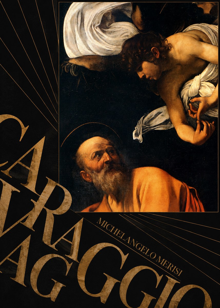 Michelangelo Merisi da Caravaggio The Inspiration of Saint Matthew I No5 - Juliste