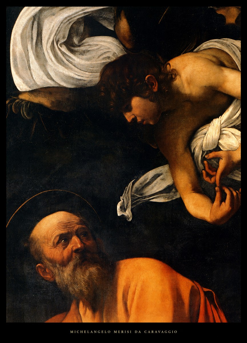 Michelangelo Merisi da Caravaggio The Inspiration of Saint Matthew I No6 - Juliste