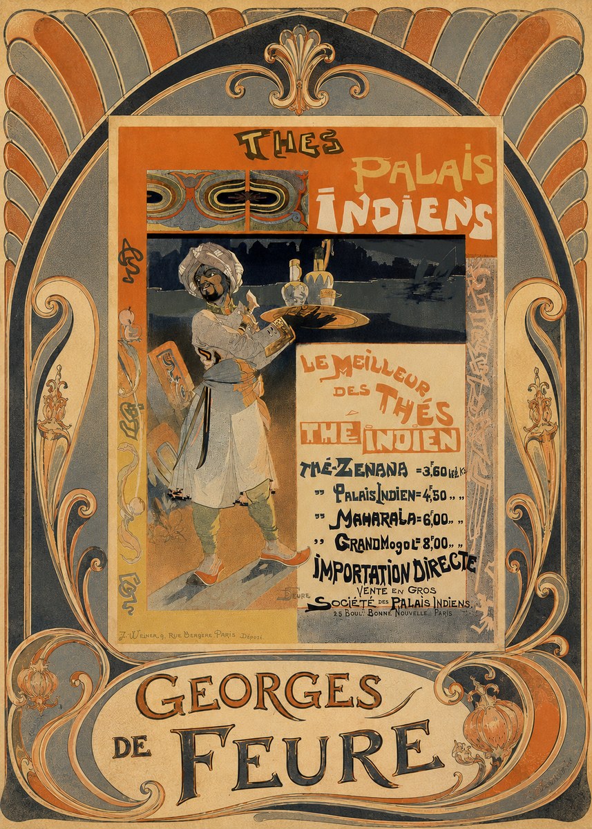 Georges de Feure Thés Palais Indiens No6 - Juliste