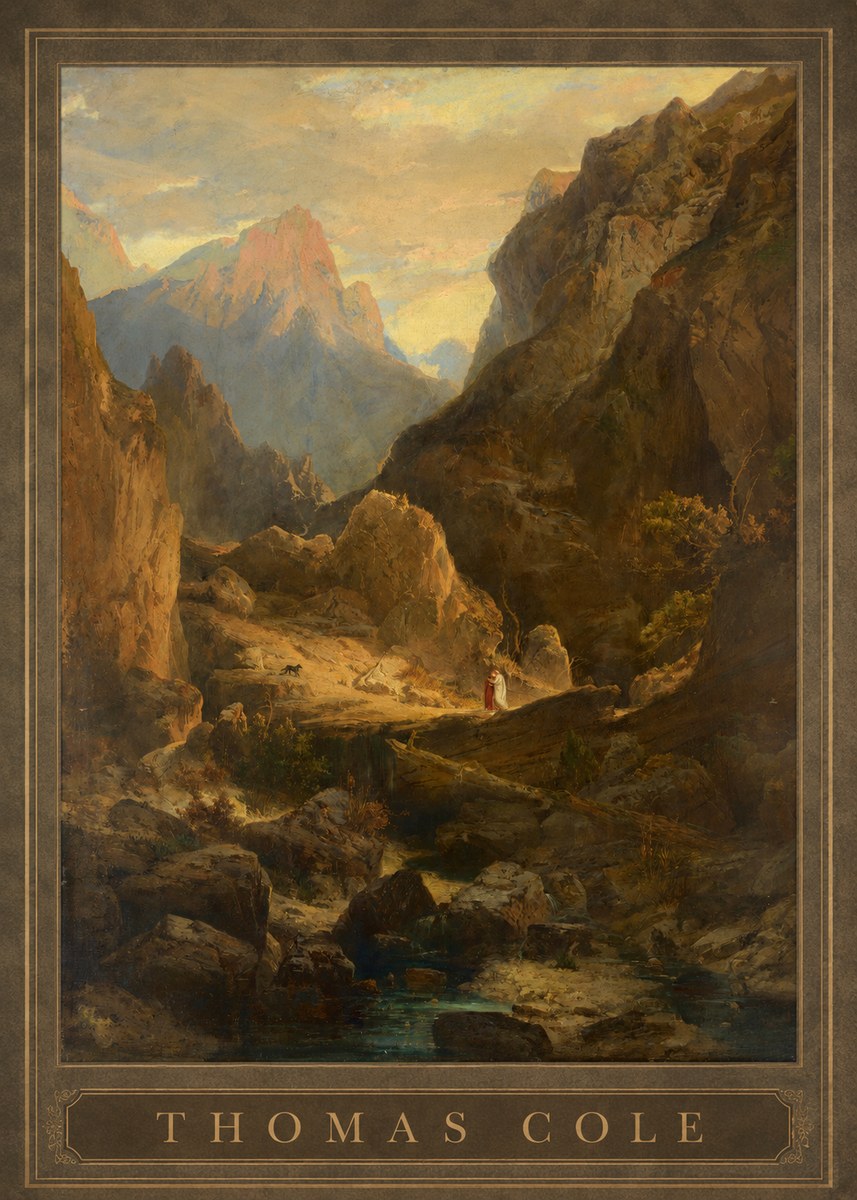 Thomas Cole The Mountain Ford No1 - Juliste