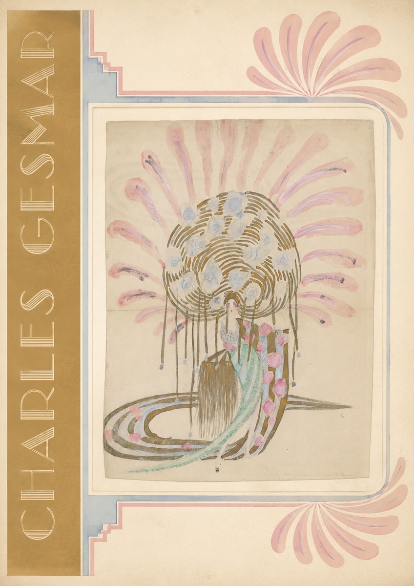 Charles Gesmar Woman with Headdress No2 - Juliste