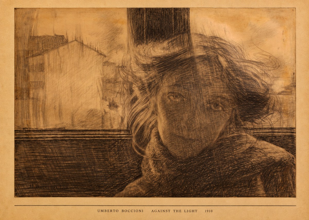 Umberto Boccioni Against the Light No5 - Juliste
