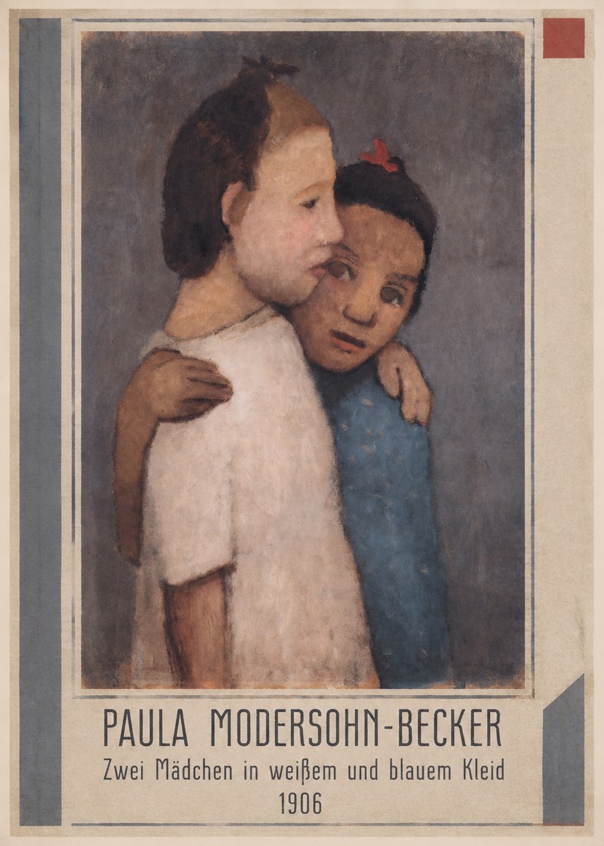 Paula Modersohn-Becker Zwei Mädchen in Weißem Und Blauem Kleid No1 - Juliste