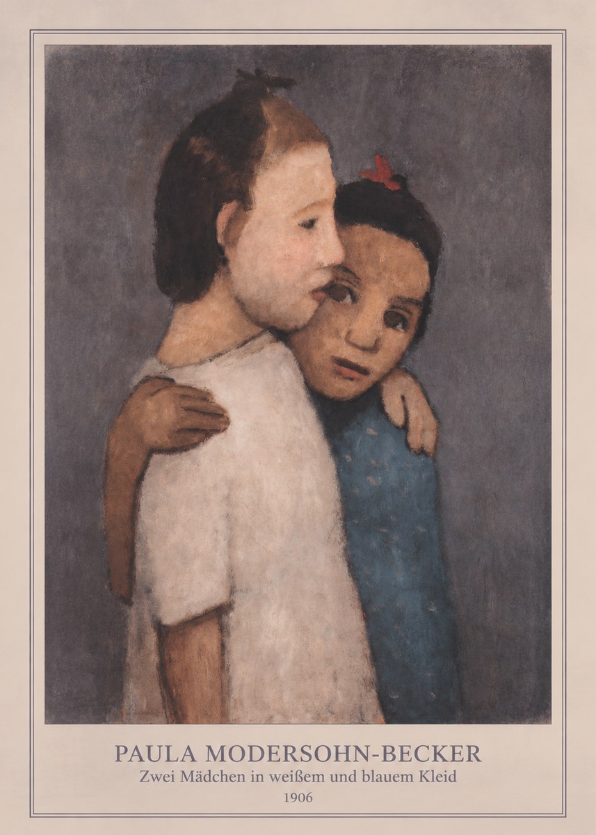 Paula Modersohn-Becker Zwei Mädchen in Weißem Und Blauem Kleid No4 - Juliste