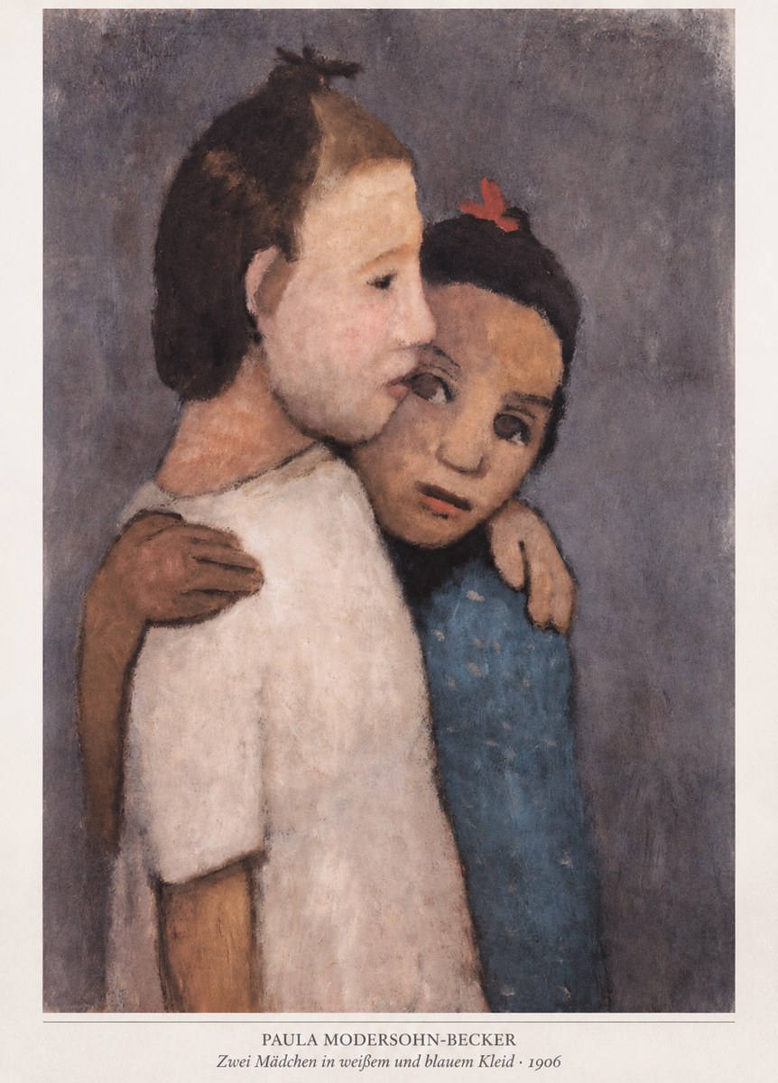 Paula Modersohn-Becker Zwei Mädchen in Weißem Und Blauem Kleid No6 - Juliste