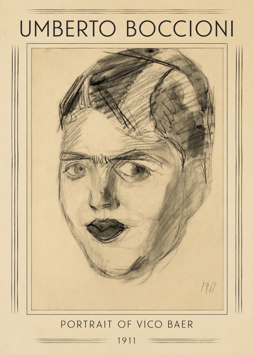 Umberto Boccioni Portrait of Vico Baer No1 - Juliste
