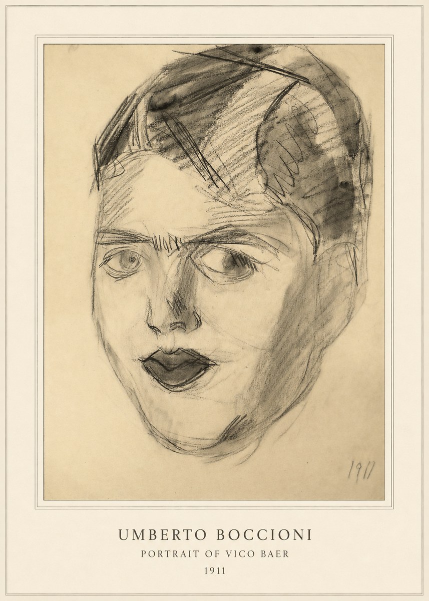 Umberto Boccioni Portrait of Vico Baer No4 - Juliste