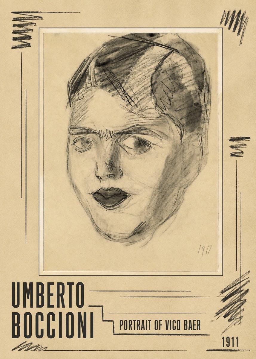 Umberto Boccioni Portrait of Vico Baer No5 - Juliste