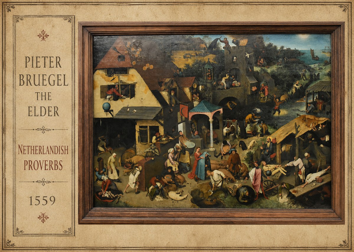 Pieter Bruegel Netherlandish Proverbs XI No2 - Juliste