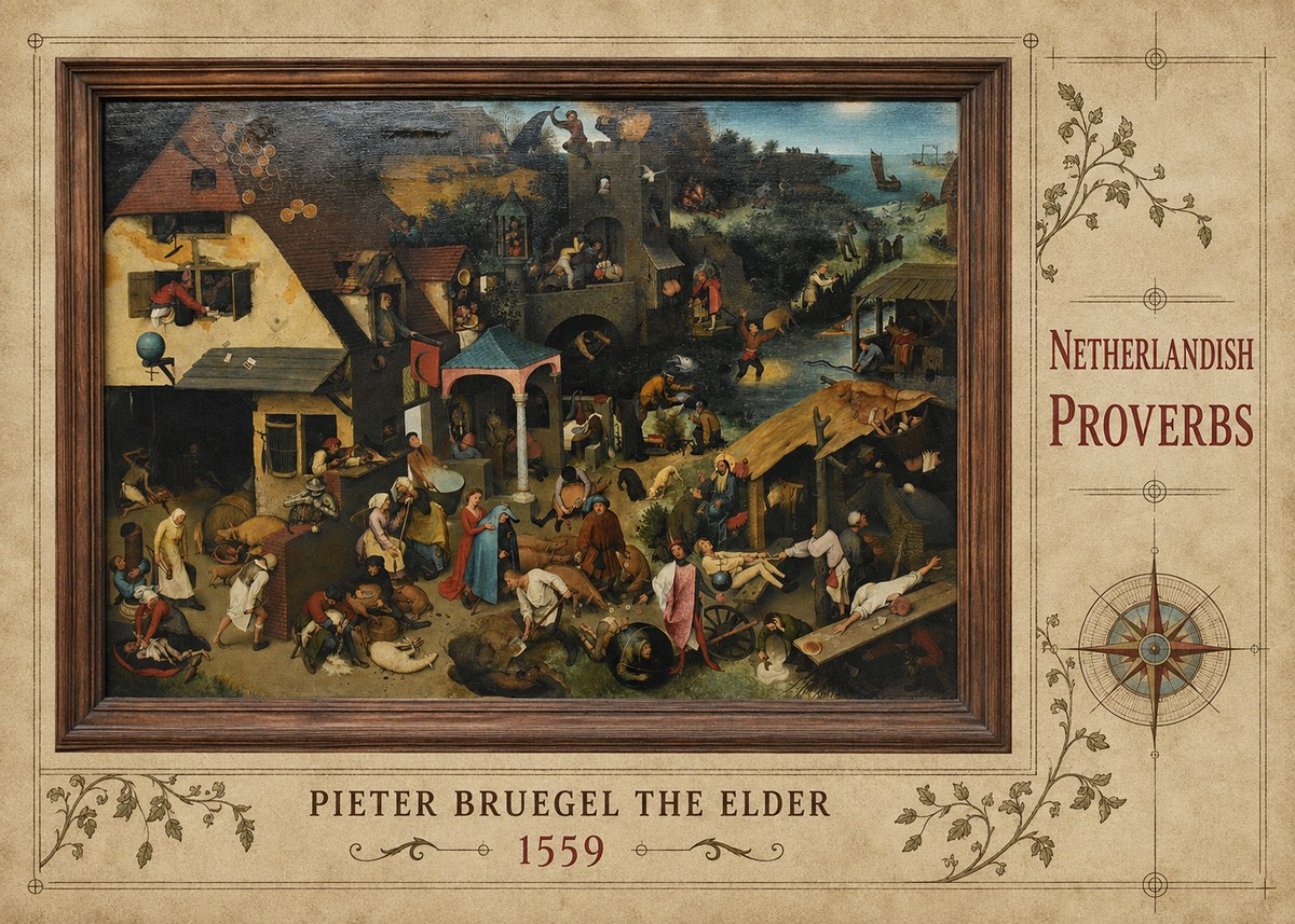 Pieter Bruegel Netherlandish Proverbs XI No3 - Juliste