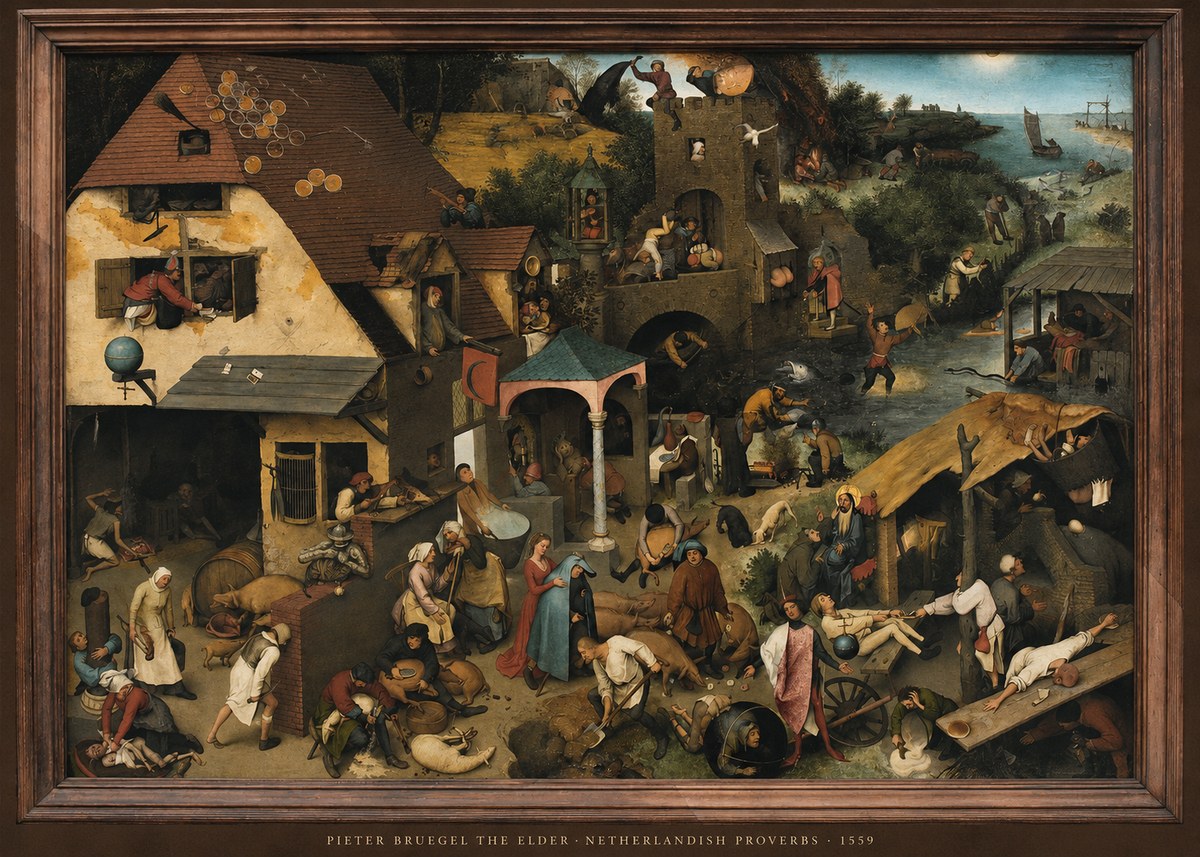 Pieter Bruegel Netherlandish Proverbs XI No6 - Juliste