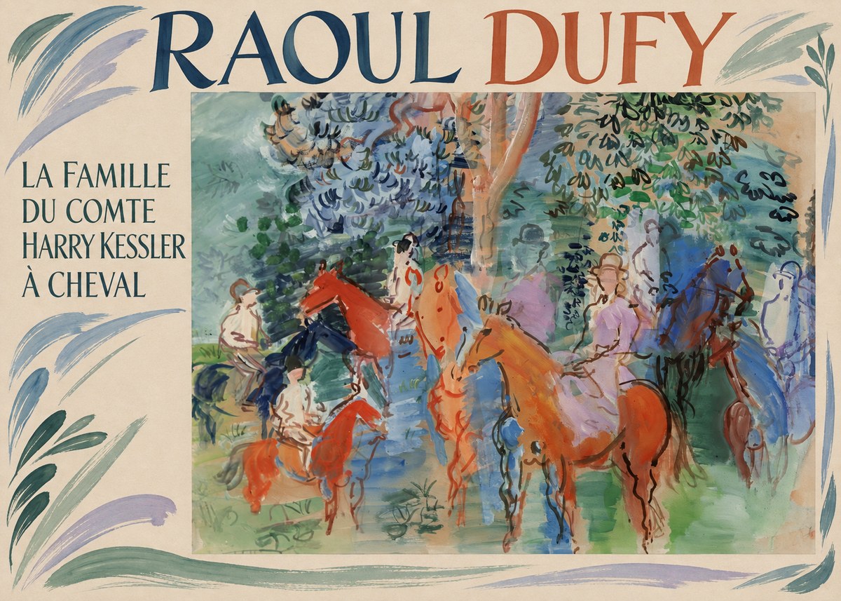 Raoul Dufy La Famille Du Comte Harry Kessler À Cheval No1 - Juliste