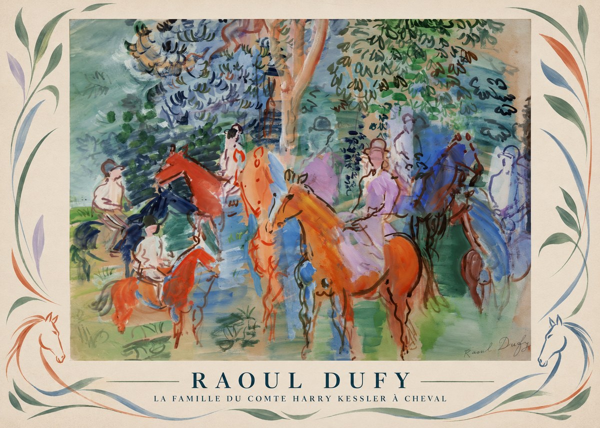 Raoul Dufy La Famille Du Comte Harry Kessler À Cheval No3 - Juliste