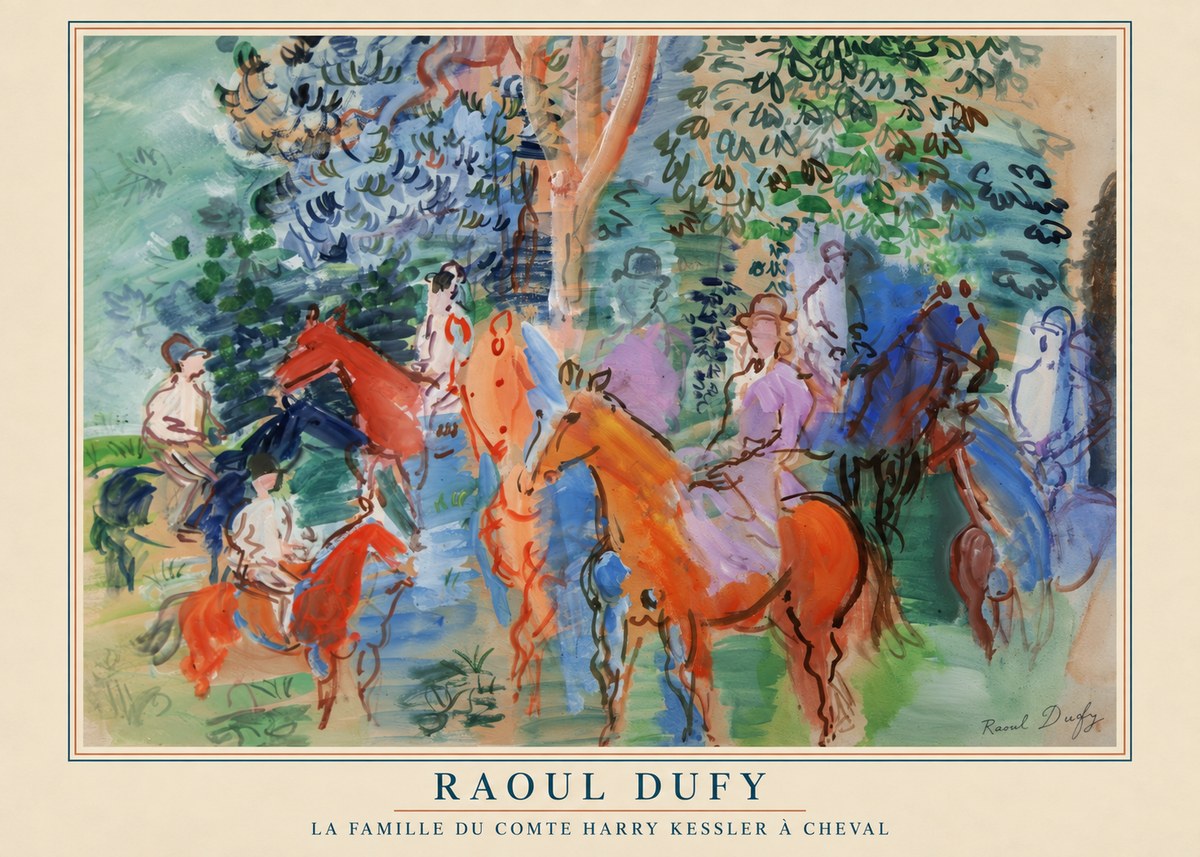 Raoul Dufy La Famille Du Comte Harry Kessler À Cheval No4 - Juliste