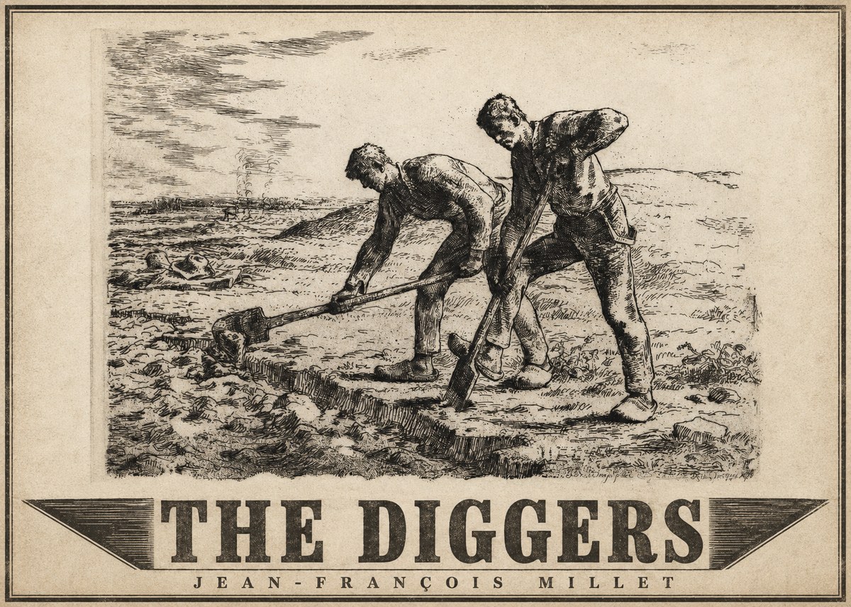 Jean-François Millet The Diggers No4 - Juliste