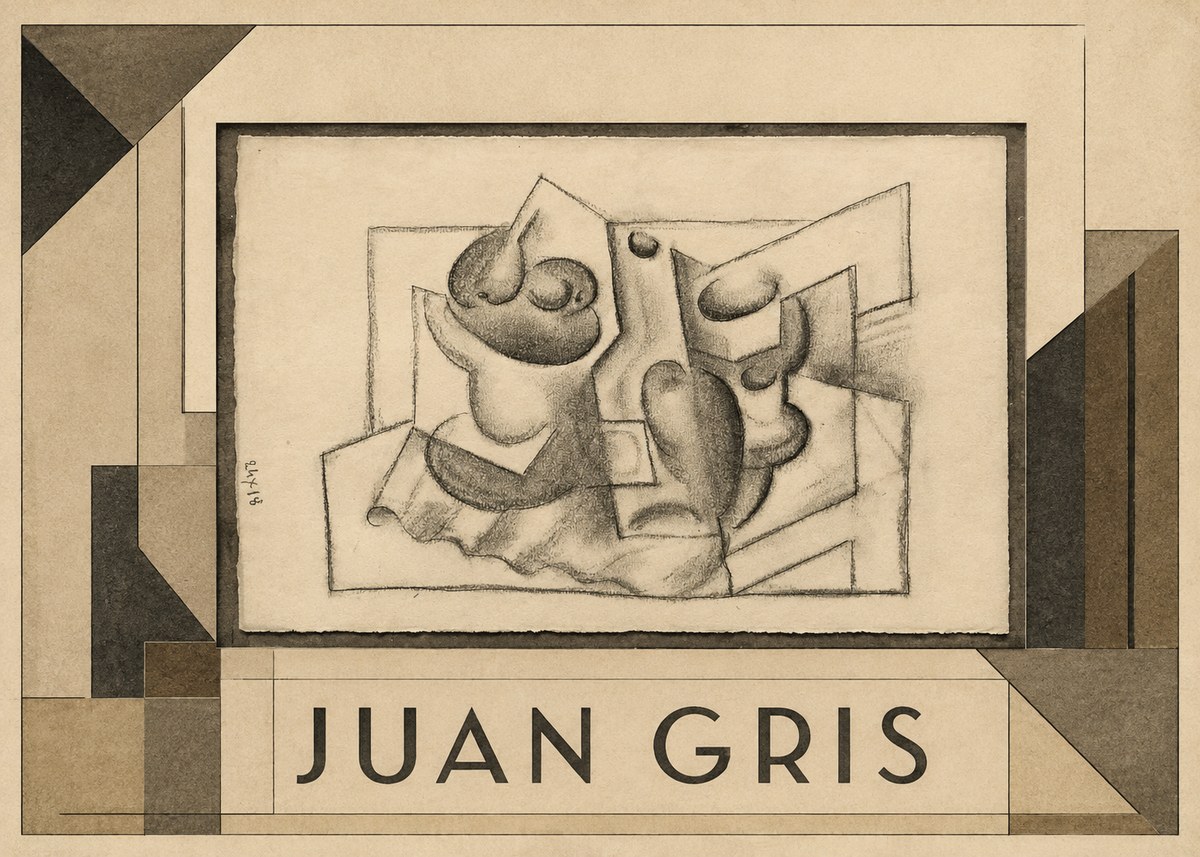 Juan Gris Nature Morte (Bouteille Et Fruit) No1 - Juliste