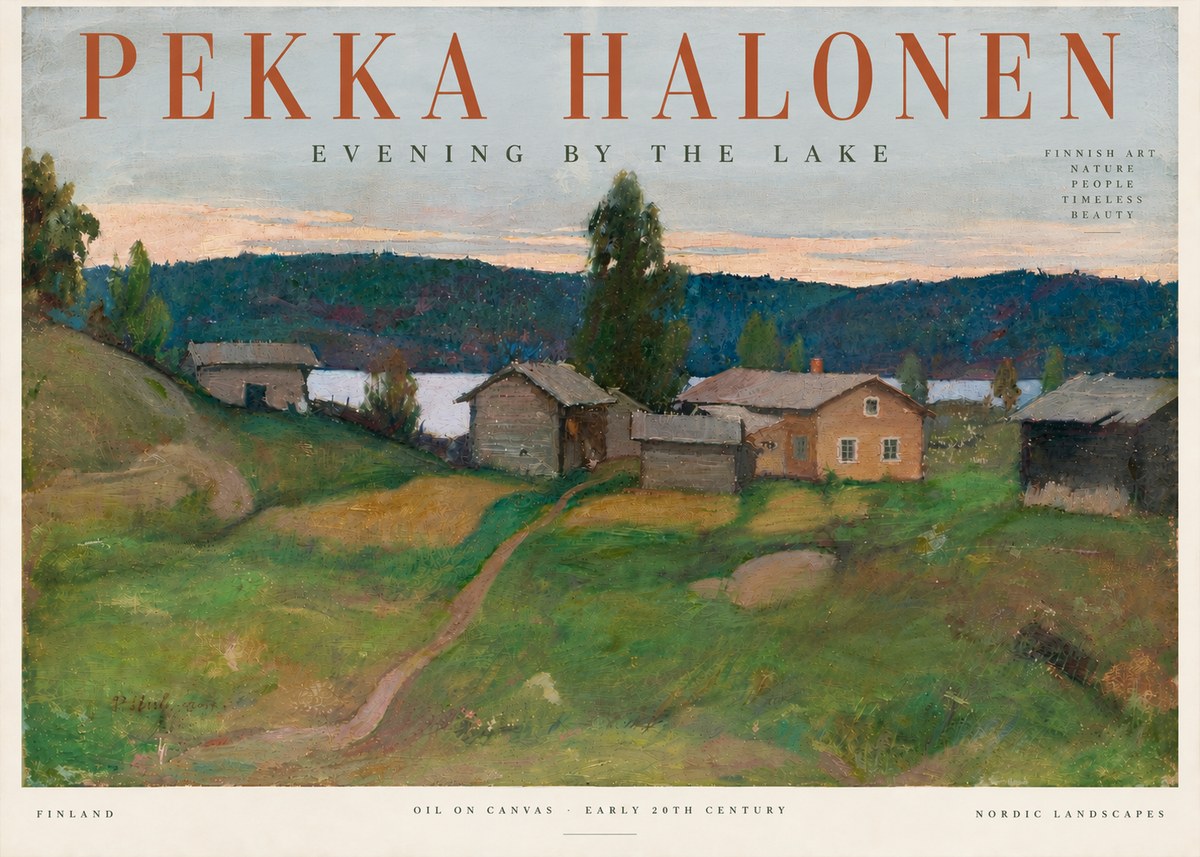 Pekka Halonen Evening by the Lake No5 - Juliste