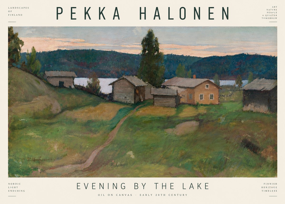 Pekka Halonen Evening by the Lake No6 - Juliste