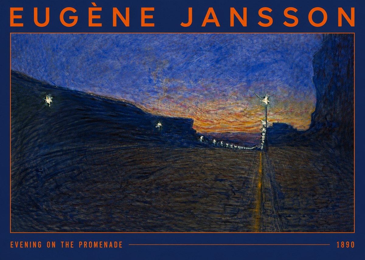 Eugène Jansson Evening on the Promenade No2 - Juliste