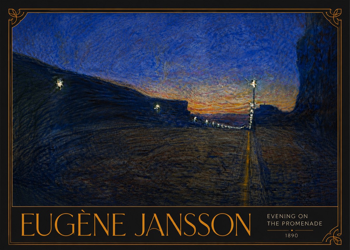 Eugène Jansson Evening on the Promenade No5 - Juliste