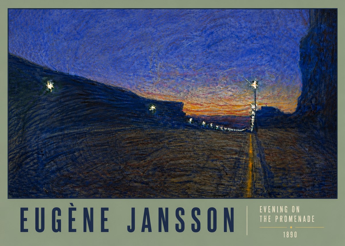 Eugène Jansson Evening on the Promenade No6 - Juliste