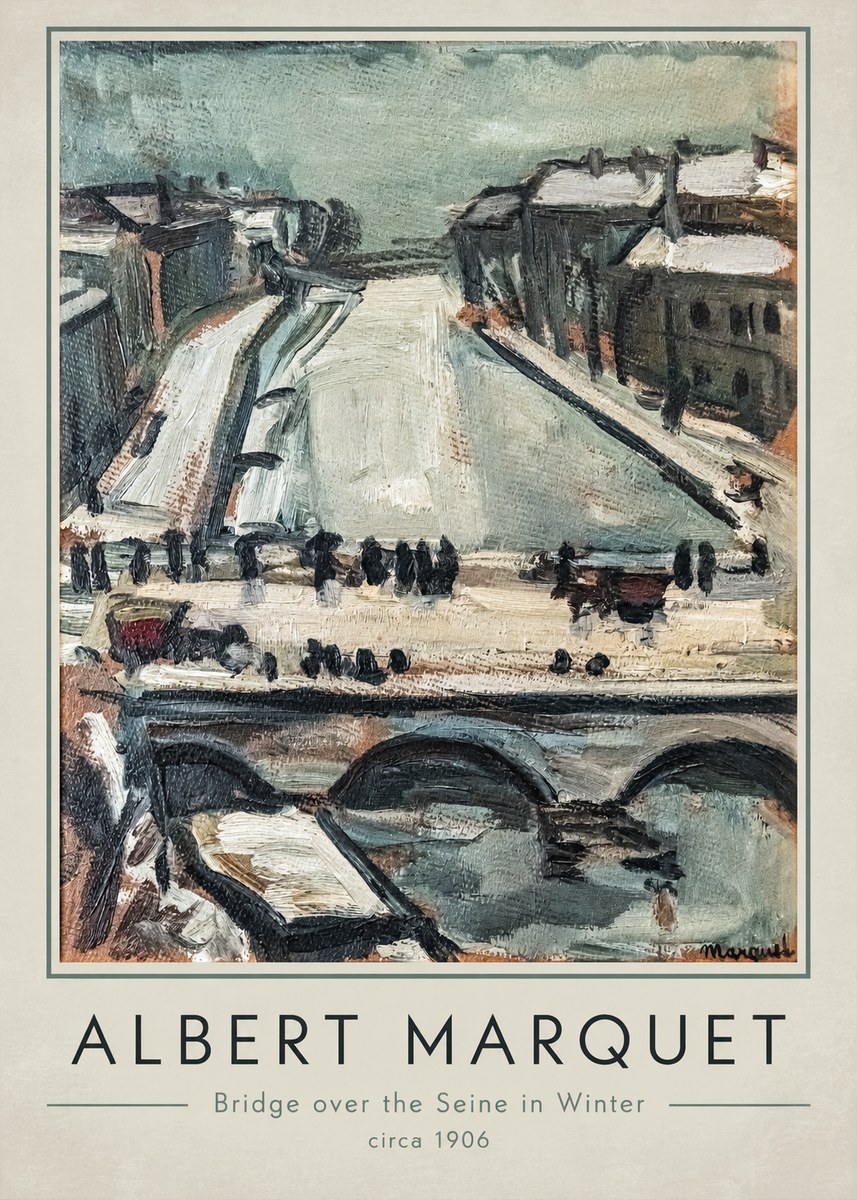 Albert Marquet Bridge over the Seine in Winter No1 - Juliste
