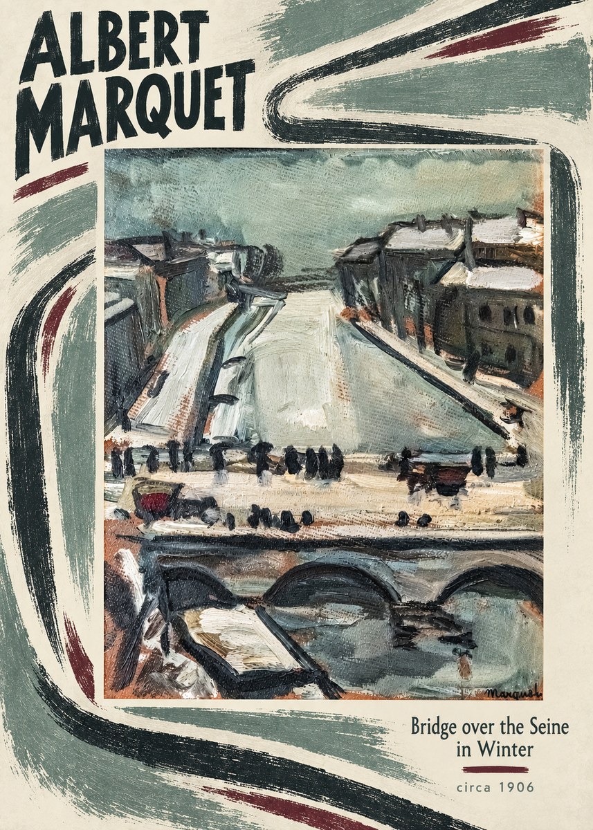 Albert Marquet Bridge over the Seine in Winter No5 - Juliste