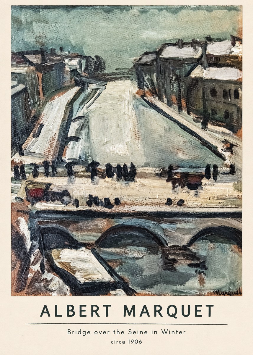 Albert Marquet Bridge over the Seine in Winter No6 - Juliste