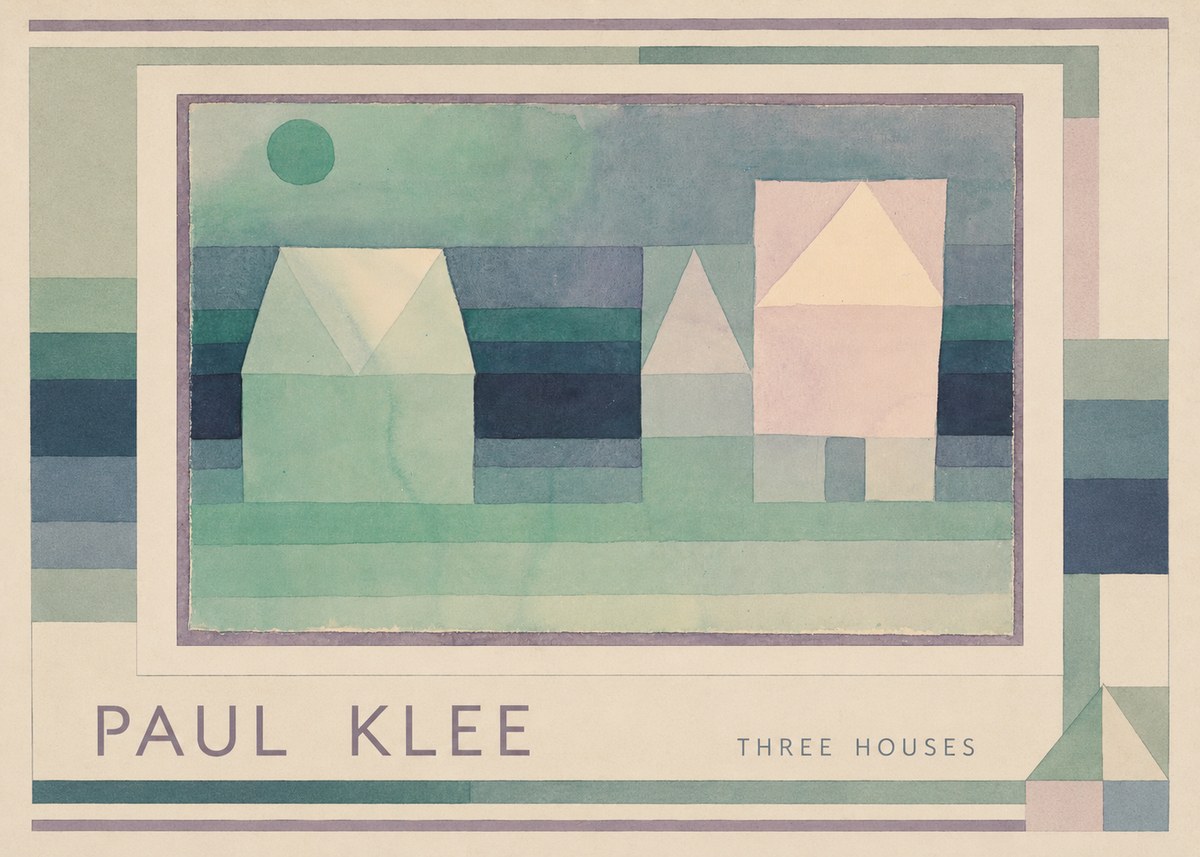 Paul Klee Three Houses No1 - Juliste
