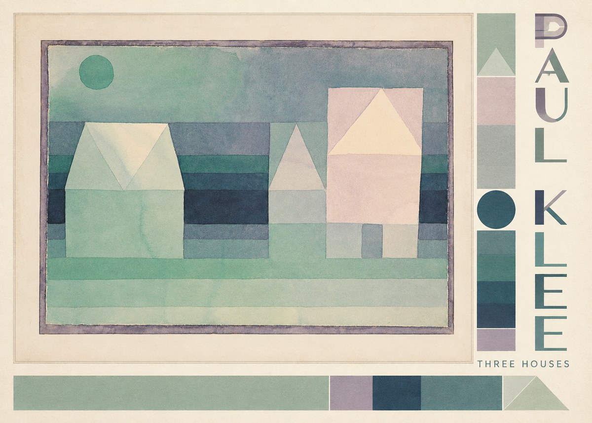 Paul Klee Three Houses No2 - Juliste