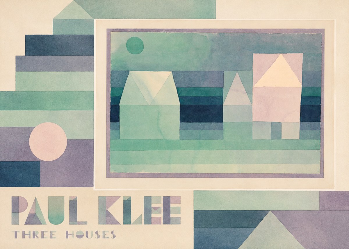 Paul Klee Three Houses No5 - Juliste