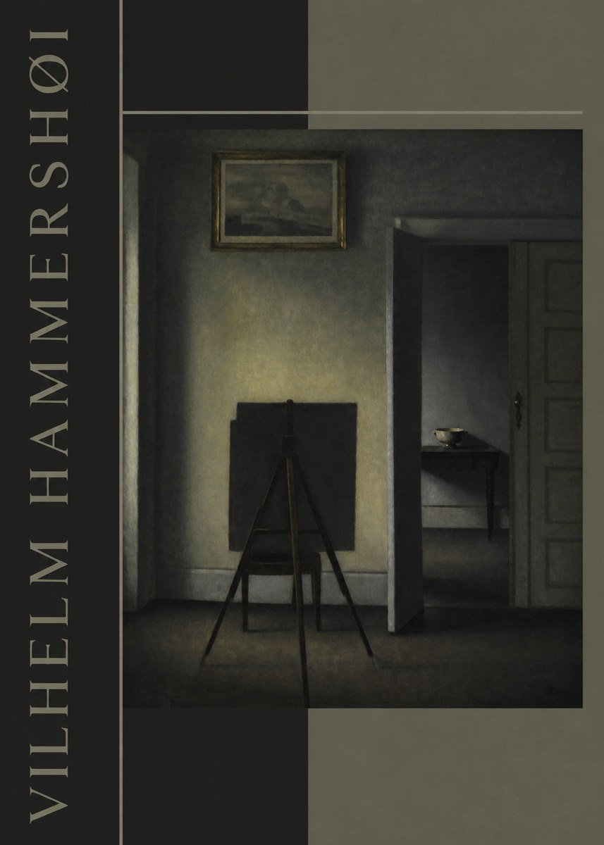 Vilhelm Hammershøi Interior with the Artist's Easel III No4 - Juliste