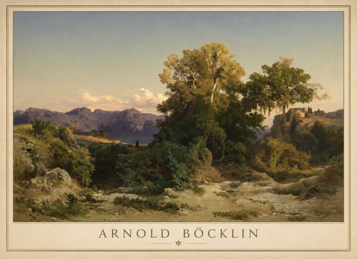 Arnold Böcklin Im Albanergebirge No4 - Juliste