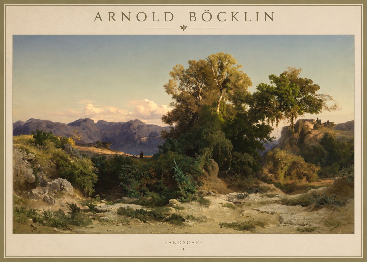 Arnold Böcklin Im Albanergebirge No5 - Juliste