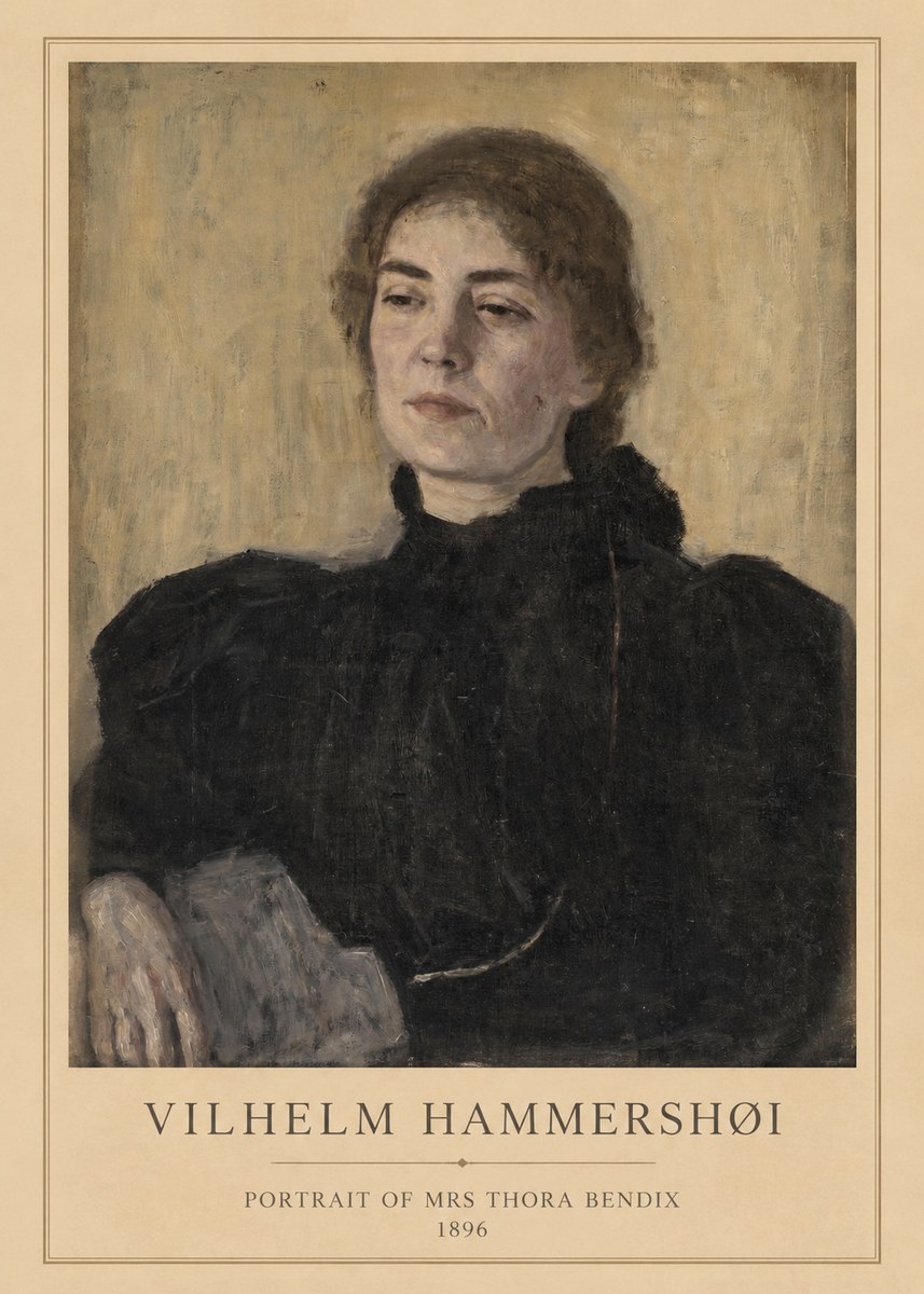Vilhelm Hammershøi Portrait of Mrs Thora Bendix No1 - Juliste