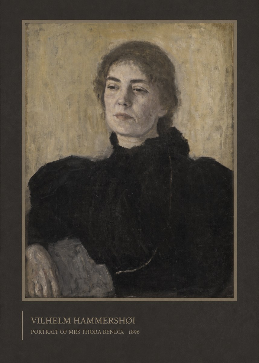 Vilhelm Hammershøi Portrait of Mrs Thora Bendix No2 - Juliste