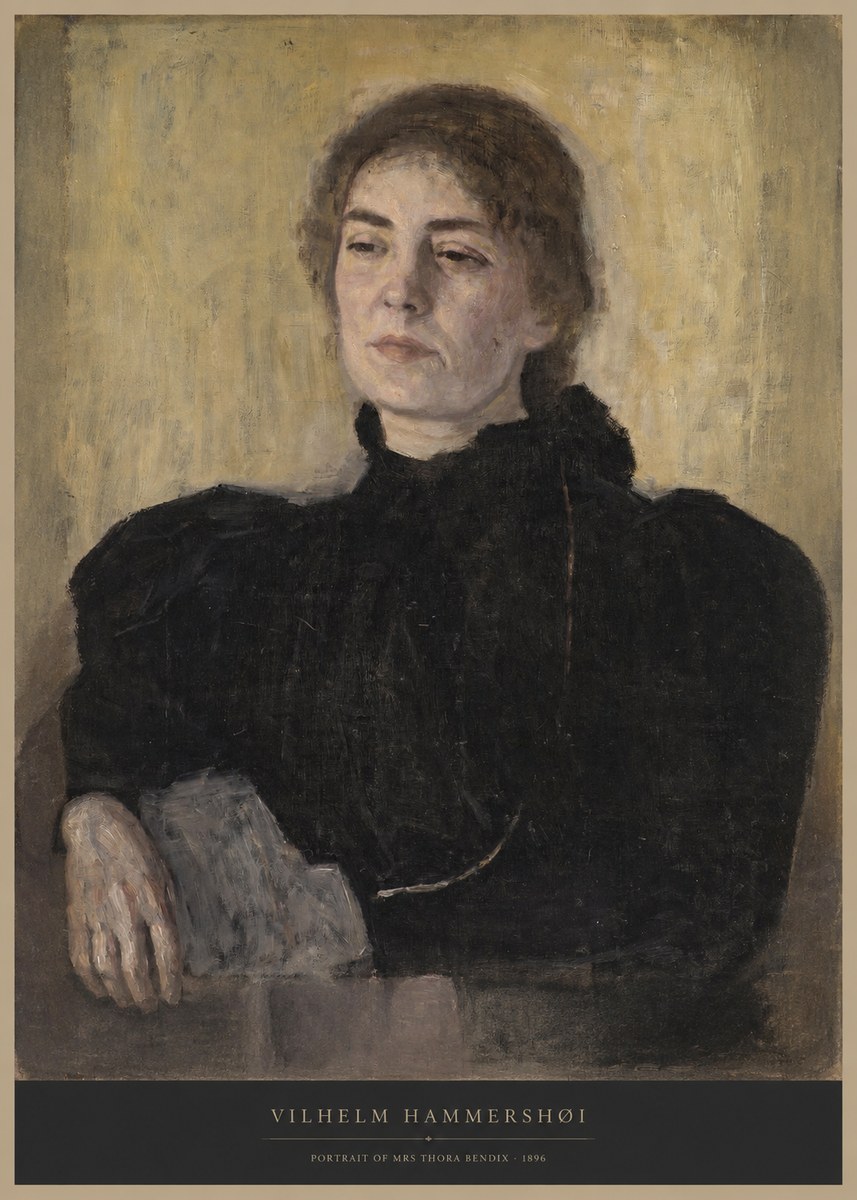 Vilhelm Hammershøi Portrait of Mrs Thora Bendix No6 - Juliste