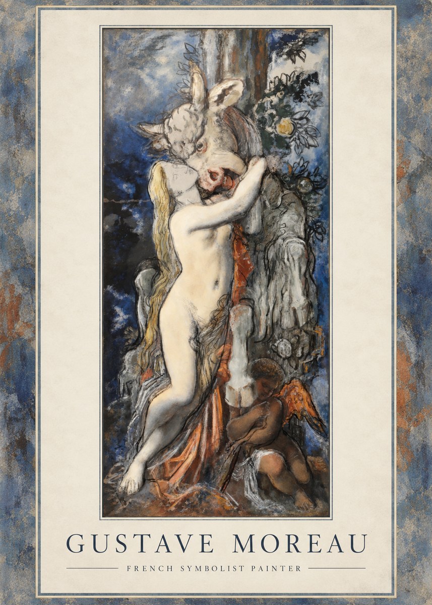 Gustave Moreau Europe and the Bull No1 - Juliste
