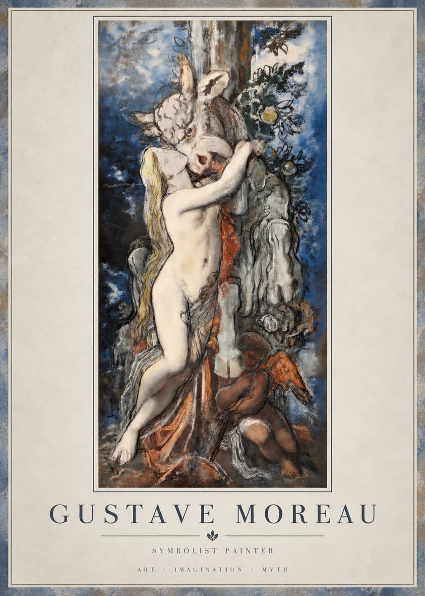 Gustave Moreau Europe and the Bull No4 - Juliste