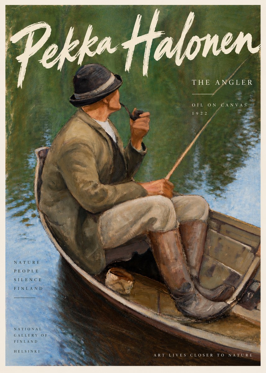 Pekka Halonen The Angler No3 - Juliste