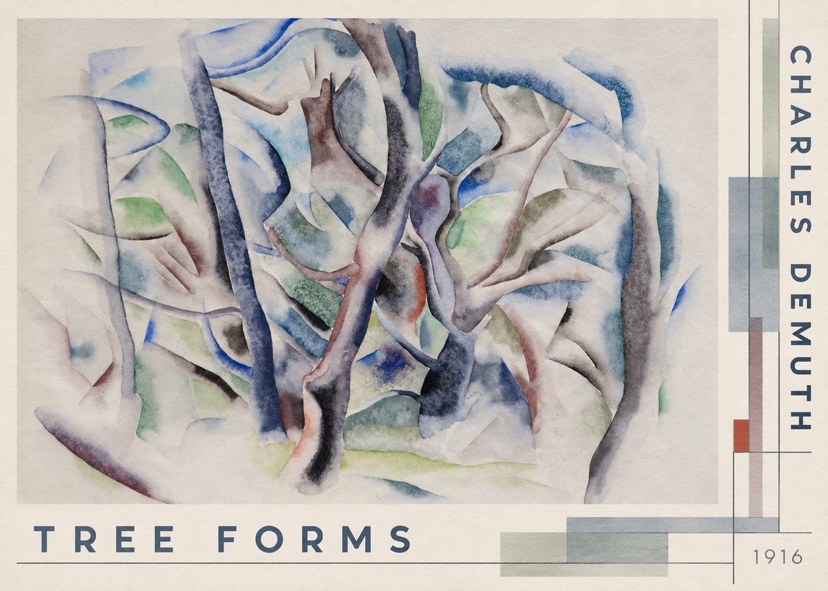 Charles Demuth Tree Forms No4 - Juliste