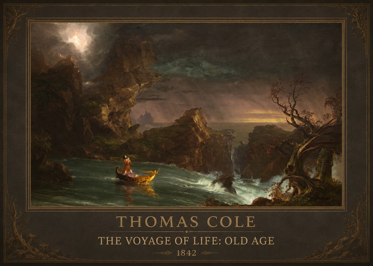 Thomas Cole The Voyage of Life: Old Age V No1 - Juliste