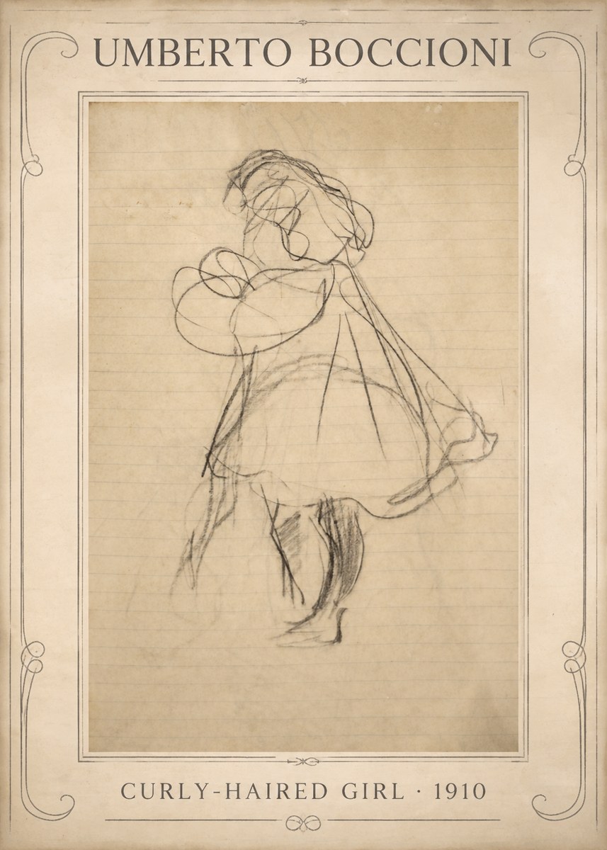 Umberto Boccioni Curly-haired Girl No1 - Juliste