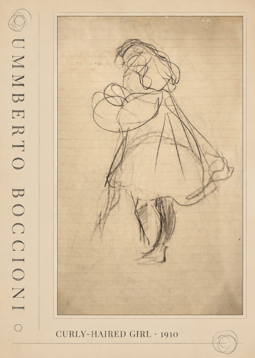 Umberto Boccioni Curly-haired Girl No3 - Juliste